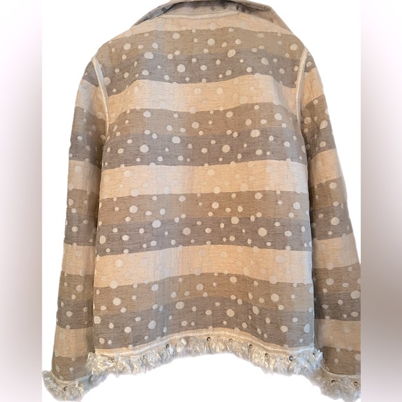 🍎YAK MAGIK “Reversable” Boho vintage Silk fringes and beaded Blazer🌿 - Picture 5 of 8